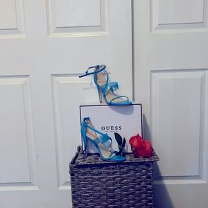 Blue, never worn, GUESS HEELS